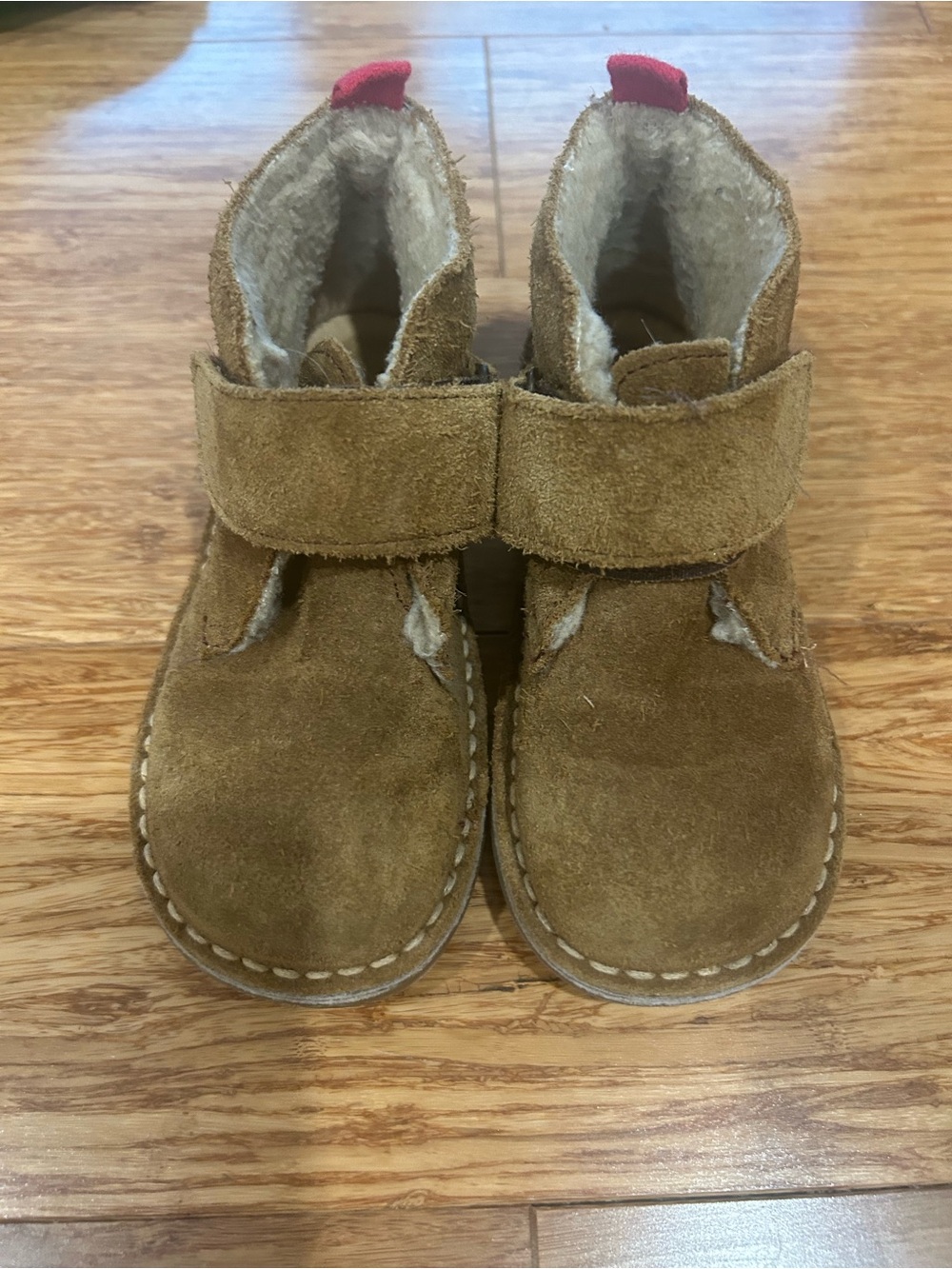 Mini Biden Kids Brown Suede Velcro Ankle Boots